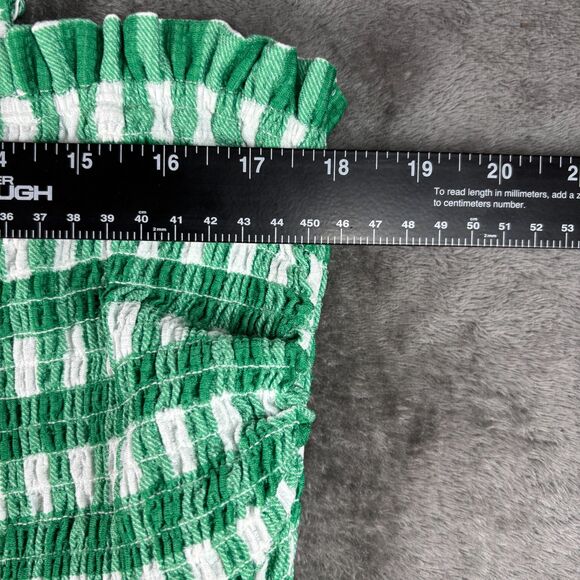 Cato Women Dress Gingham Ruffle Smocked Pockets Sundress Green White 18/20 J199 - Picture 8 of 13